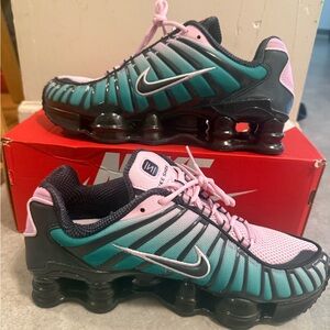 Nike Shox TL Sneakers Pink and Green